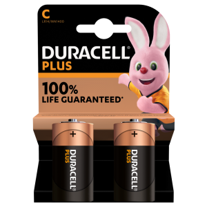 Duracell Plus C Battery Alkaline 100% Life (Pack of 2) 5009810