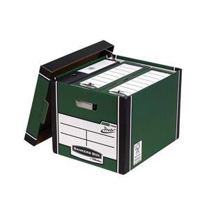Fellowes Bankers Box Premium (A4/Foolscap) Archive Storage Box Green/White (1 x Pack of 10 Storage Boxes)