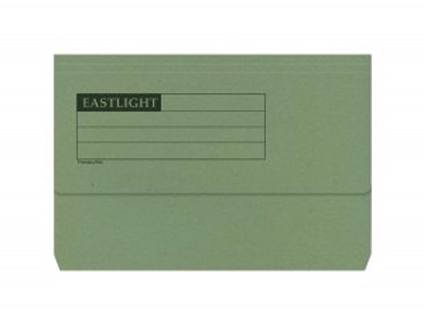 Office Document Wallet Half Flap 285gsm Recycled Capacity 32mm Foolscap Green Pack 50